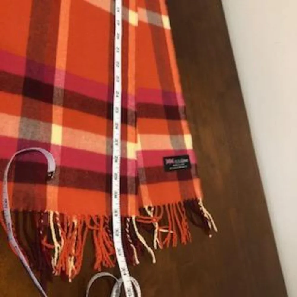 Cashmere Plaid Unisex Scarf Made in Scotland Pre-Owned.